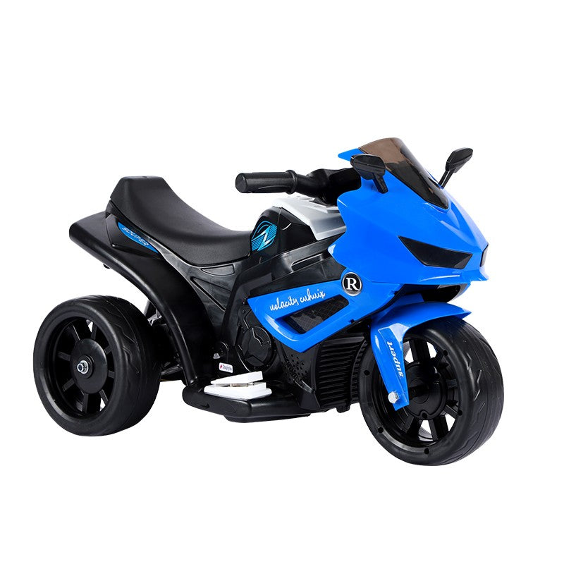 Motocicletă Electrică cu 3 Roti, Vivimall, Acumulator Încarcare, Anti-Rasturnare, Lumini, Sunete, Off-Road, Baterie 6V 4.5Ah, 66x34x43cm, Albastru - vivimall.ro