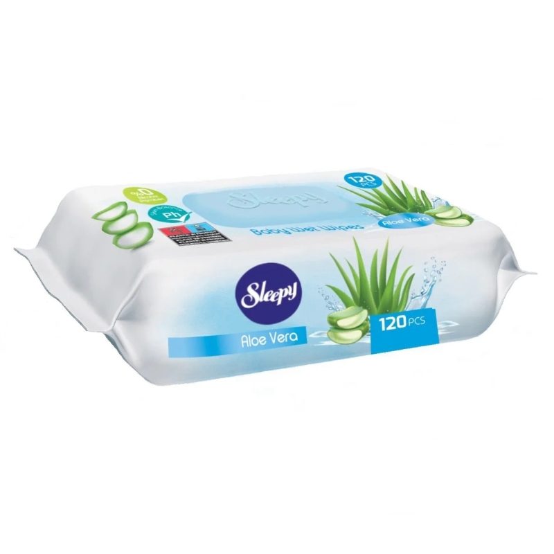 Servetele Umede, SLEEPPY, Aloe Vera, Set 120 Bucati - vivimall.ro