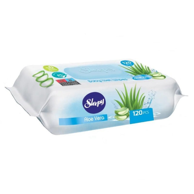 Servetele Umede, SLEEPPY, Aloe Vera, Set 120 Bucati - vivimall.ro
