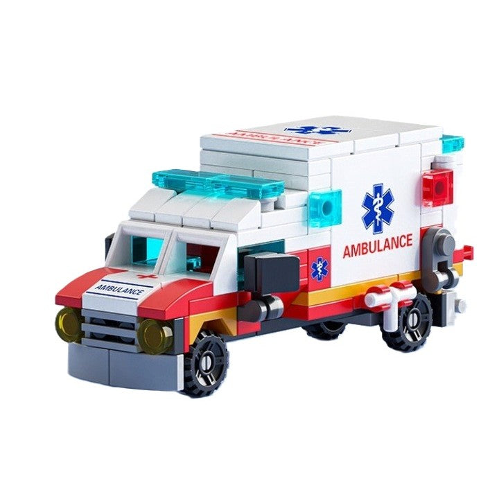 Set De Constructie Masina De Ambulanta 6In1, Multiple Variante De Asamblare, 122 De Piese