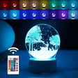 Lampa Led Decorativa, 3D, Peisaj De Iarna, Cu Telecomanda, Doua Moduri De Alimentare Usb Si Baterii, 20 Cm Inaltime, Din Material Acril Si Lumina A, Alb - vivimall.ro