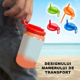 Capac Anti Varsare pentru Doze, Flippy, Model cu Pai Transparent, Reutilizabil, din Plastic, cu Maner Transportabil, 5.4 cm, Gri - vivimall.ro