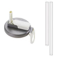 Capac Anti Varsare pentru Doze, Flippy, Model cu Pai Transparent, Reutilizabil, din Plastic, cu Maner Transportabil, 5.4 cm, Gri - vivimall.ro