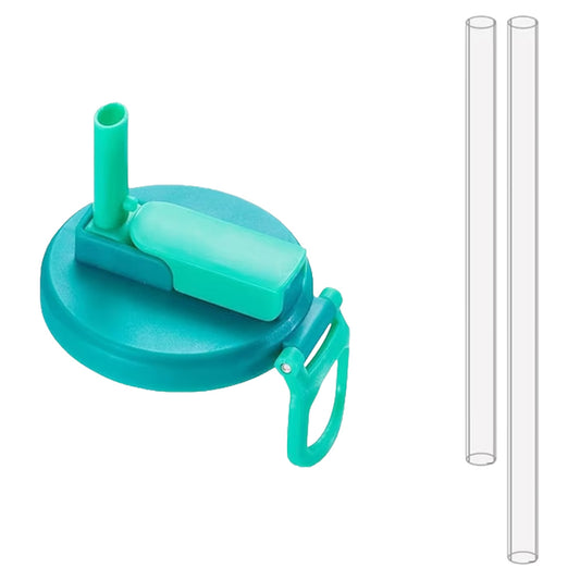 Capac Anti Varsare pentru Doze, Flippy, Model cu Pai Transparent, Reutilizabil, din Plastic, cu Maner Transportabil, 5.4 cm, Albastru - vivimall.ro