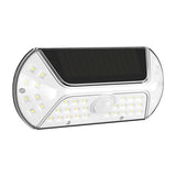 Aplica solara LED SMD pentru perete Vivimall, cu senzor de miscare, dreptunghiulara, IP44, luminozitate mare 40 LED-uri, 3.7V, 1200mah, autonomie 8 ore, 19.2 x 8.9 cm, alb rece