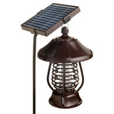 Lampa Solara Pentru Gradina, Anti-Insecte, Tantari, Muste, Uv, Led, Material Abs, Putere 5W, 1.2 V, Autonomie 8 Ore, 2 Moduri De Functionare, Ip65, Electric Shock 380 Volti, 30 X 19.5 Cm, Maro - vivimall.ro