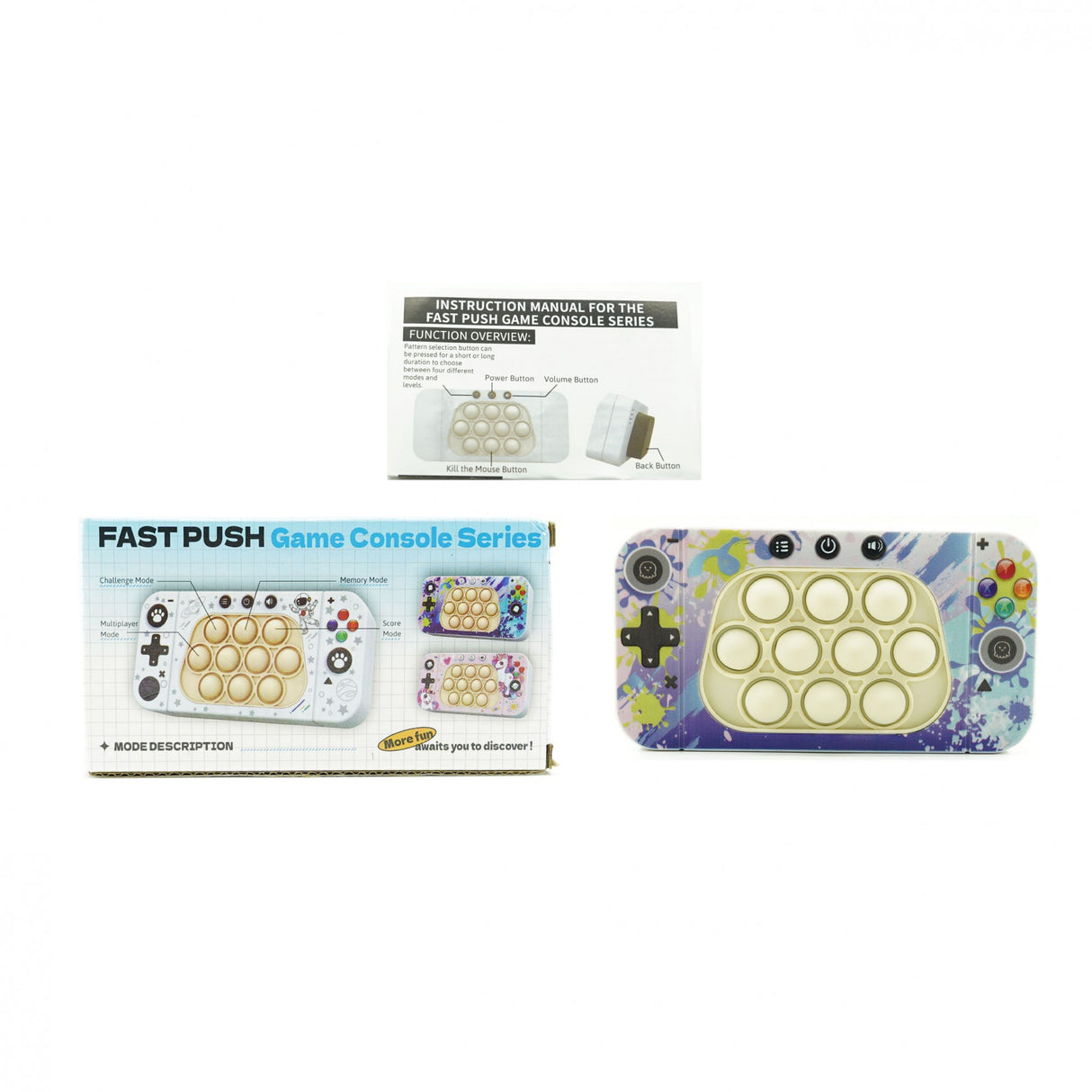 Jucarie Interactiva Tip Consola Pentru Copii Speed Push Whack-A-Mole, Joc De Viteza Pop It, Material Abs/Silicon, Cu Nivele, Sunete Si Lumini - vivimall.ro