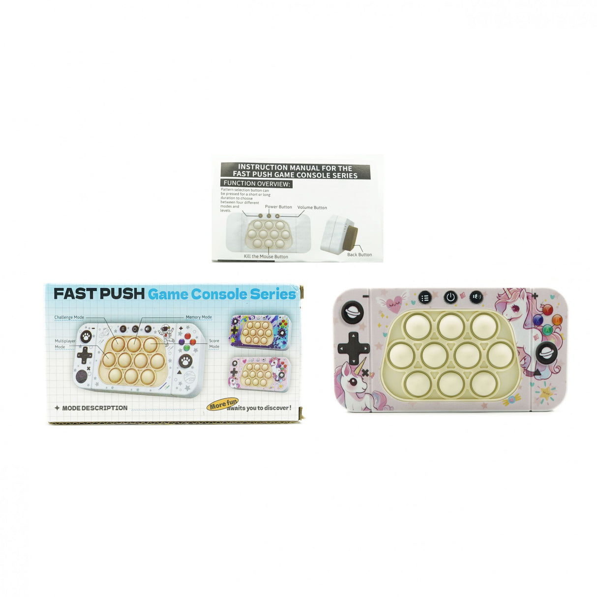 Jucarie Interactiva Tip Consola Pentru Copii Speed Push Whack-A-Mole, Joc De Viteza Pop It, Material Abs/Silicon, Cu Nivele, Sunete Si Lumini