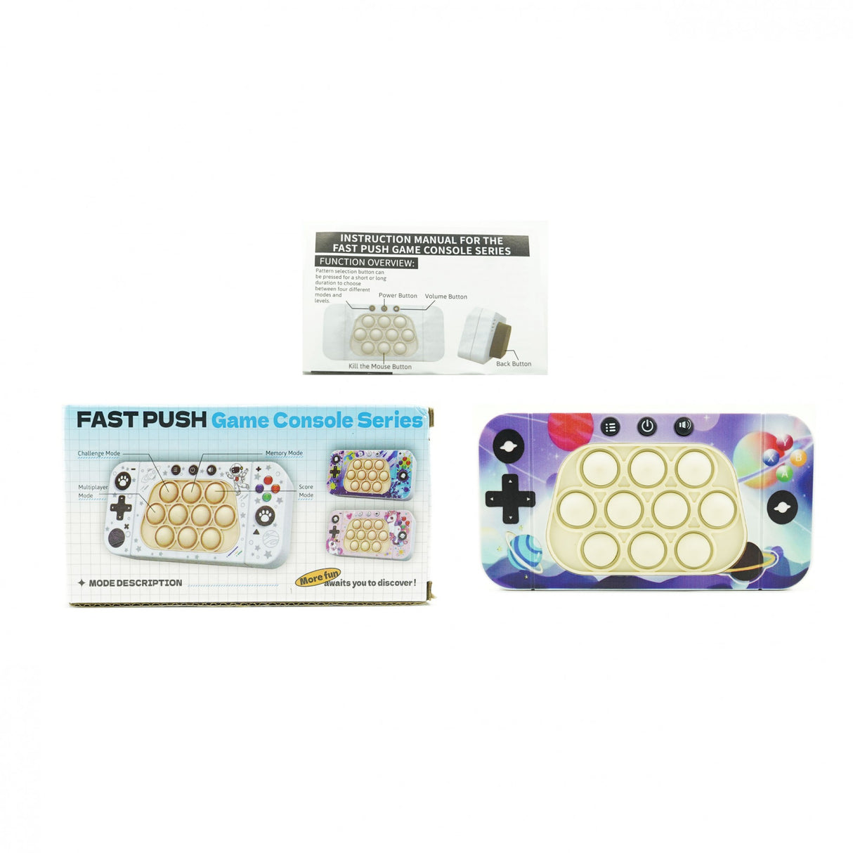 Jucarie Interactiva Tip Consola Pentru Copii Speed Push Whack-A-Mole, Joc De Viteza Pop It, Material Abs/Silicon, Cu Nivele, Sunete Si Lumini - vivimall.ro