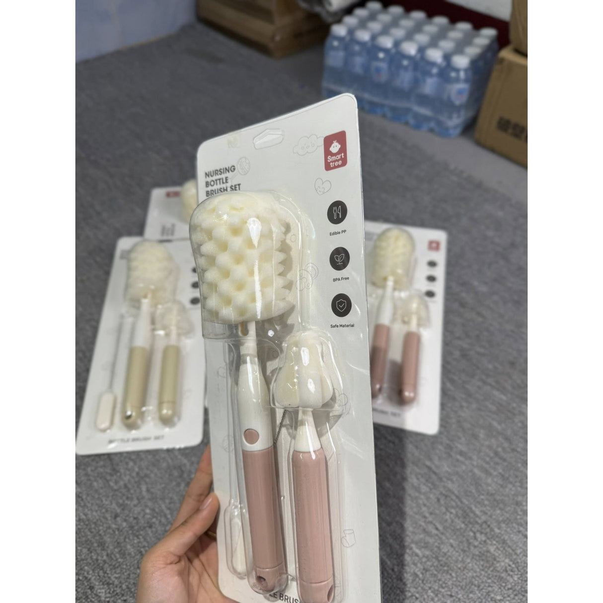 Perie pai Vivimall 17 × 2 cm, pentru paie și tuburi subțiri, detaliu cap perie