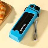 Sticla De Apa Pentru Sport, 350 Ml, Cu Pai Si Capac, 23X7X4.4 Cm, Buton De Blocare, Din Pc, Bleu - vivimall.ro