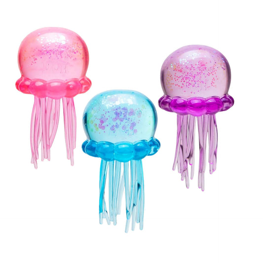 Jucarie Senzoriala Squishy, Flippy, Model Meduza cu Sclipici, 1 Bucata, Jucarie Antistres Comprimabila pentru Copii si Adulti, Textura Super Solida, 9 x 4.7 cm, Culoare Aleatorie - vivimall.ro