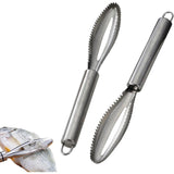 Perie de Curatare Solzi Peste, Flippy, din Otel Inoxidabil, 24 x 3 cm, Gri - vivimall.ro