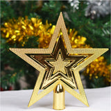 Varf decorativ de brad, Auriu, in forma de Stea, cu efect de stralucire, din Plastic, 14.5 x 14.5 cm, Interior,Exterior, Vivimall
