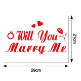 Sticker Autocolant, Vivimall, Tematica Nunta, Model Scris Will You Marry Me, 21x29 cm, Rosu - vivimall.ro