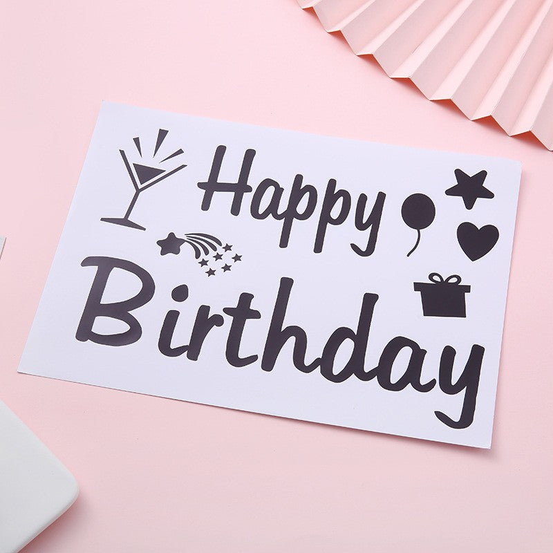 Sticker Autocolant Pentru Baloane, Tematica Aniversare, Model Happy Birthday,