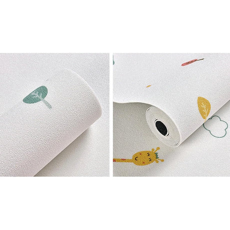 Rola Autoadeziva pentru Perete, Vivimall, din Panza, 10 m, Rezistenta la Umezeala, 2.5 mm Grosime, Model Girafa si Elefant, Multicolor - vivimall.ro