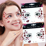 Sticker Temporar Pentru Fata, Pentru Machiaj, Face Art, Halloween, Teatru, Tema Ziua Indragostitilor - vivimall.ro