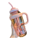 Sticla De Apa, Termica, Mentinere 6 Ore, 1400 Ml, Cu Pai Si Capac, Pp Si Silicon, Cu Maner Alb