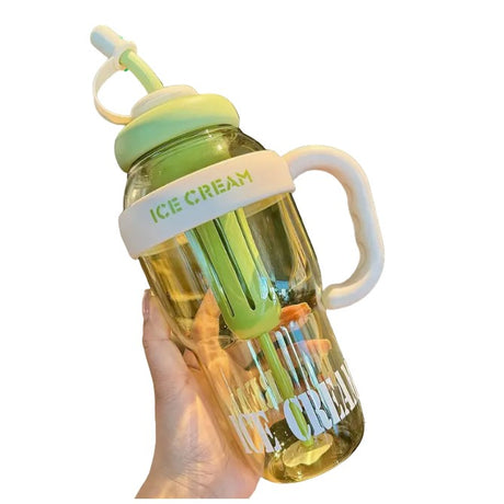 Sticla De Apa, Termica, Mentinere 6 Ore, 1400 Ml, Cu Pai Si Capac, Pp Si Silicon, Cu Maner Alb