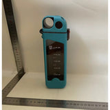 Sticla de Apa pentru Sport, Vivimall, 350 ml, cu Pai si Capac, 23x7x4.4 cm, Buton de Blocare, din PC, Bleu - vivimall.ro