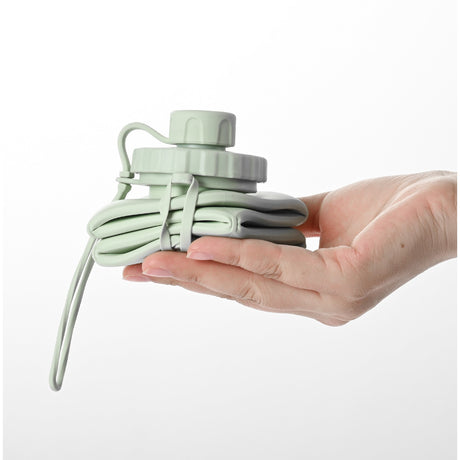 Sticla De Apa Pliabila Din Silicon,Reutilizabila, Rezistenta La Temepreturi Ridiate, Usor De Depozitat Si Carat, 22 X 7.8 Cm, 600 Ml, Verde - vivimall.ro
