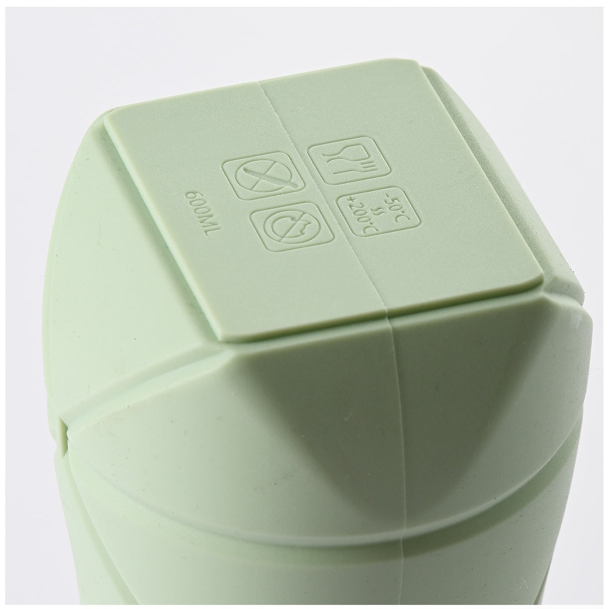 Sticla De Apa Pliabila Din Silicon,Reutilizabila, Rezistenta La Temepreturi Ridiate, Usor De Depozitat Si Carat, 22 X 7.8 Cm, 600 Ml, Verde - vivimall.ro