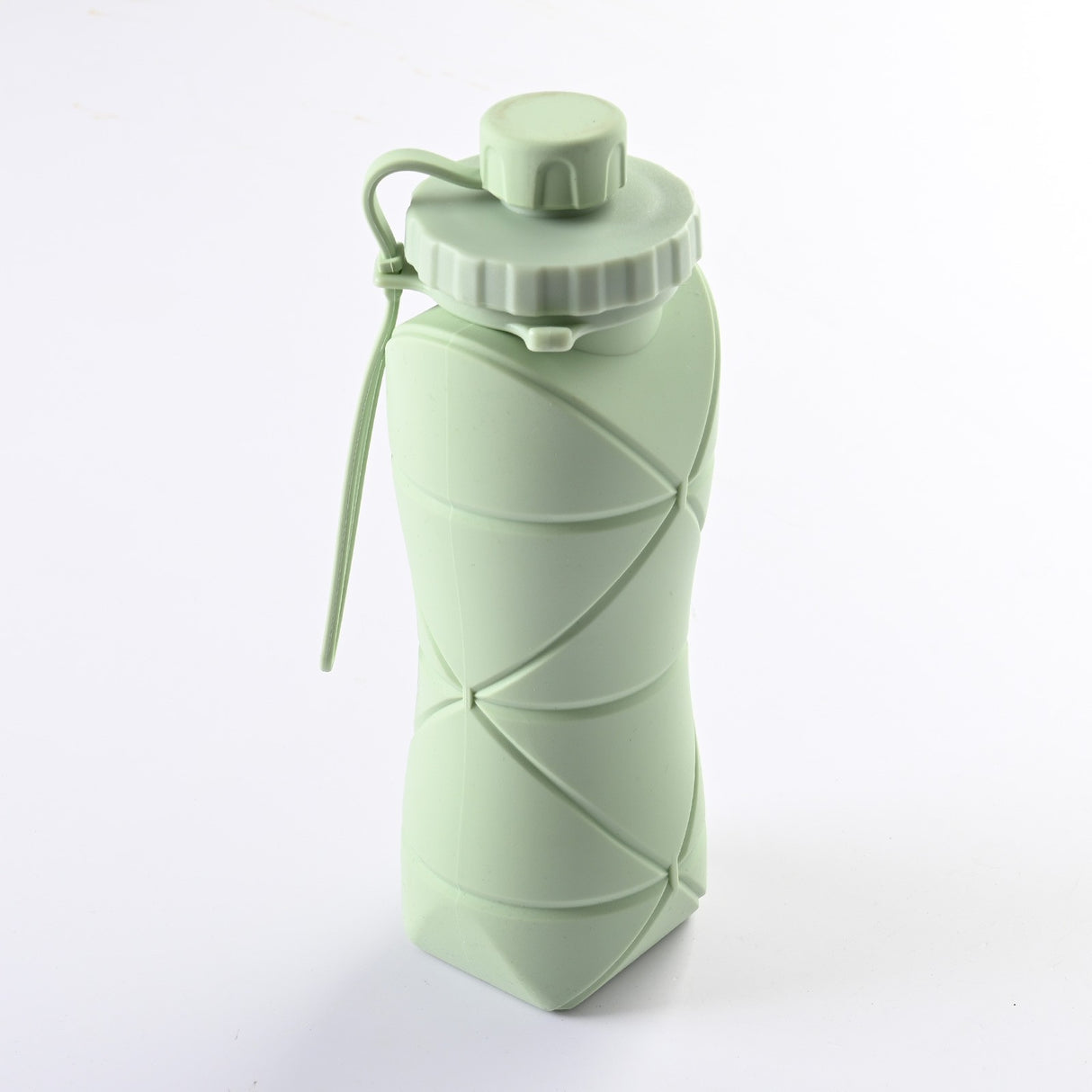 Sticla De Apa Pliabila Din Silicon,Reutilizabila, Rezistenta La Temepreturi Ridiate, Usor De Depozitat Si Carat, 22 X 7.8 Cm, 600 Ml, Verde - vivimall.ro