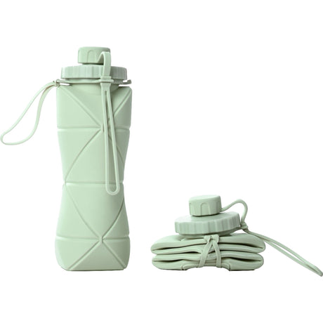 Sticla de apa pliabila Vivimall, din silicon,reutilizabila, rezistenta la temepreturi ridiate, usor de depozitat si carat, 22 x 7.8 cm, 600 ml, verde - vivimall.ro
