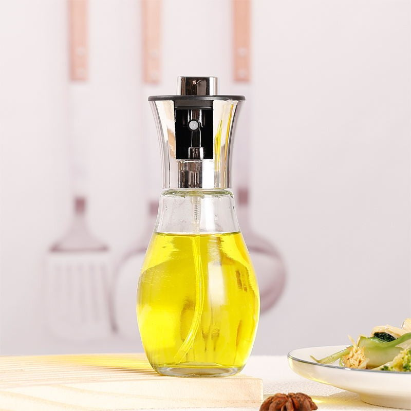 Sticla De Ulei Cu Pulverizator, Sticla Pentru Lichide De Bucatarie, Otet, Sos, Volum 200 Ml, Silver - vivimall.ro