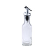 Sticlă pentru ulei de măsline 150 ml cu capac inox dozator, vedere frontală, transparentă