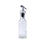 Sticla de Ulei de Masline, Vivimall, Sticla etansa pentru Lichide de Bucatarie, Sticla pentru Uleiuri, Sosuri, Otet, Capac din Inox Dozator, 19.5 x 4.8 cm, volum 150 ml, Transparent- - vivimall.ro