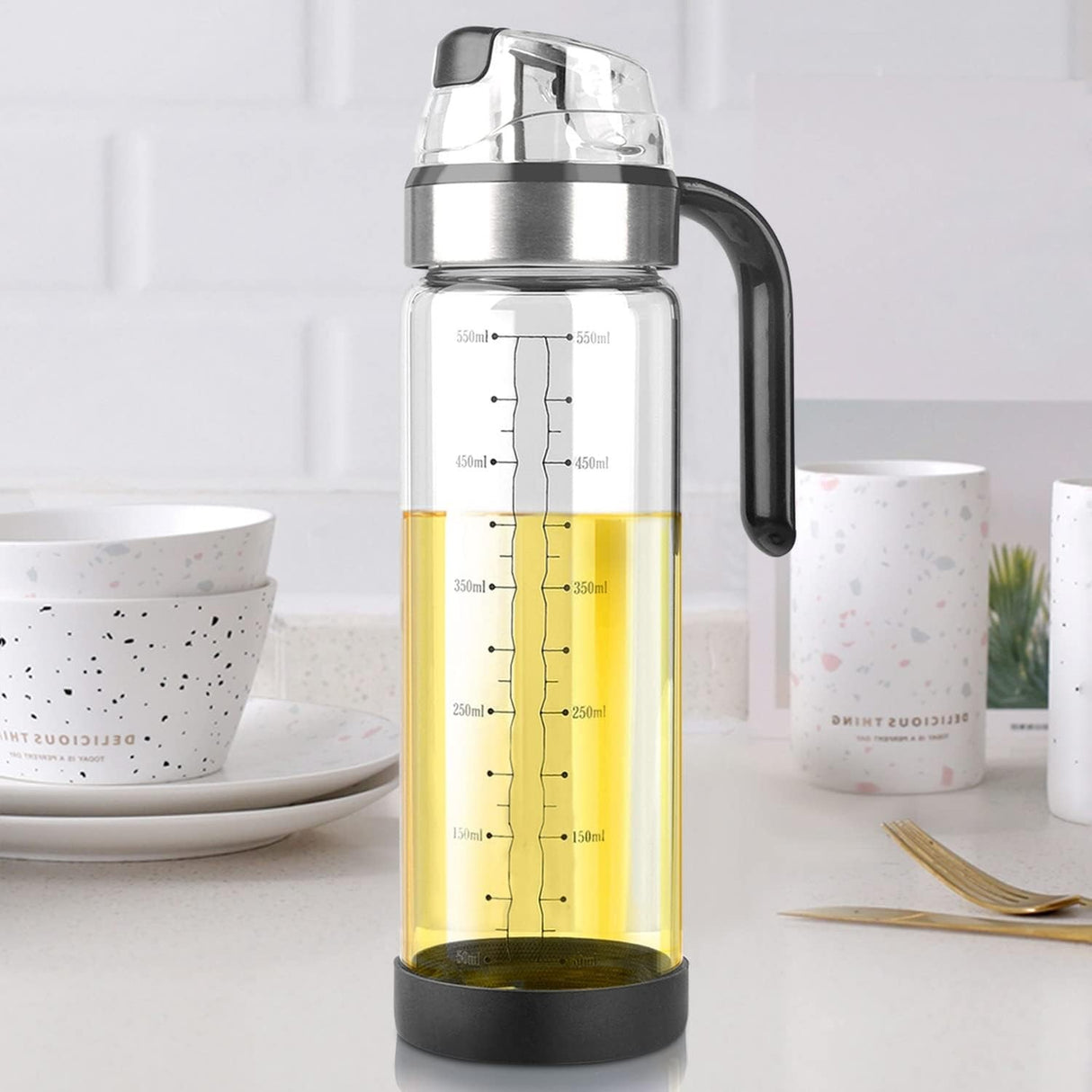 Sticla De Ulei Etansa Cu Deschidere Inchidere, Dispenser De Ulei De Bucatarie, Sos De Soia, Otet, 500 Ml - vivimall.ro