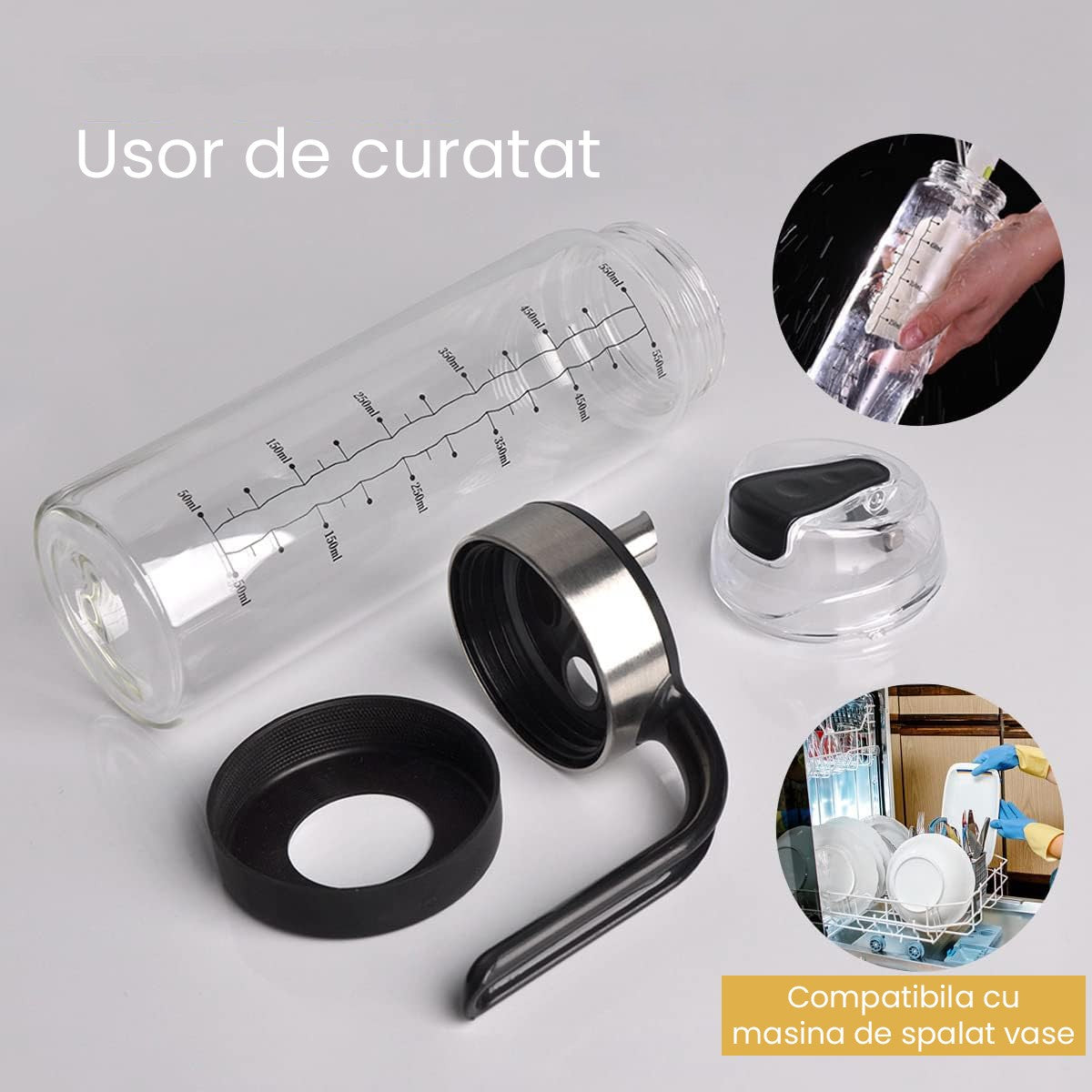 Sticla De Ulei Etansa Cu Deschidere Inchidere, Dispenser De Ulei De Bucatarie, Sos De Soia, Otet, 500 Ml - vivimall.ro