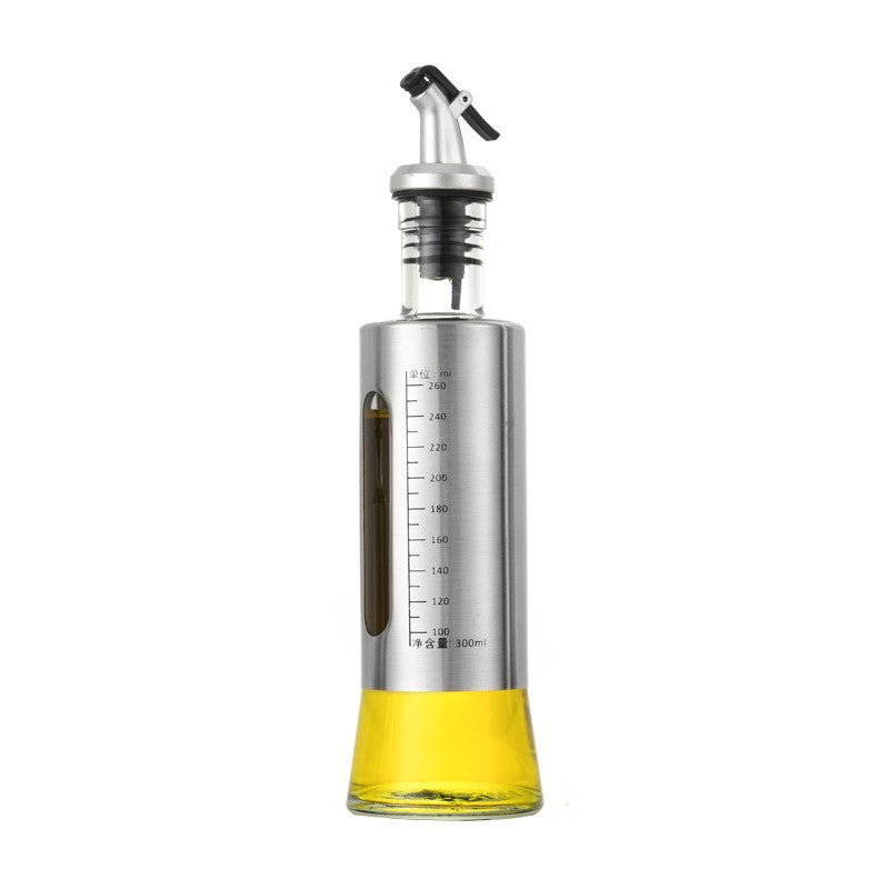 Sticla De Ulei, Sticla De Ulei Din Otel Inoxidabil, Sticla Pentru Lichide De Bucatarie, Sticla Pentru Lichide De Gatit, Volum 300 Ml, Gri
