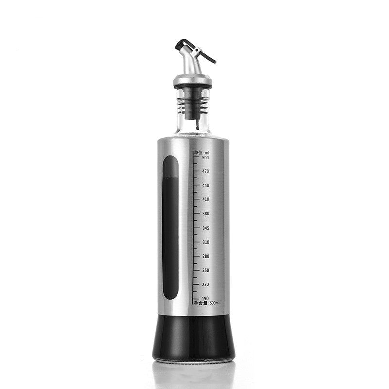 Sticla De Ulei, Sticla De Ulei Din Otel Inoxidabil, Sticla Pentru Lichide De Bucatarie, Sticla Pentru Lichide De Gatit, Volum 500 Ml, Gri