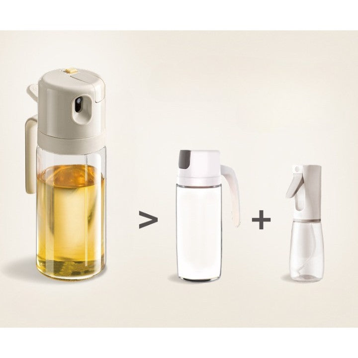 Dispenser Pentru Ulei, Prin Curgere Si Pulverizare, Deschidere Si Inchidere Automata A Rezervorul, 550Ml, 11.4X7.8X22.8Cm, Gri - vivimall.ro