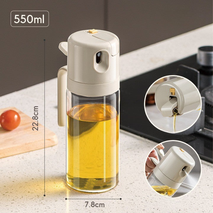 Dispenser Pentru Ulei, Prin Curgere Si Pulverizare, Deschidere Si Inchidere Automata A Rezervorul, 550Ml, 11.4X7.8X22.8Cm, Gri - vivimall.ro