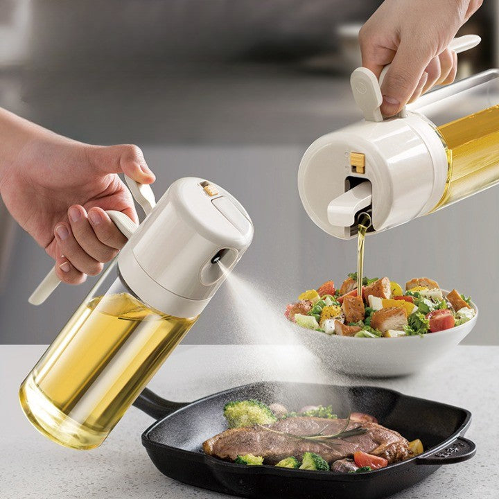 Dispenser Pentru Ulei, Prin Curgere Si Pulverizare, Deschidere Si Inchidere Automata A Rezervorul, 550Ml, 11.4X7.8X22.8Cm, Gri - vivimall.ro