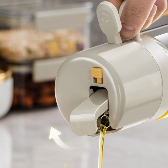 Dispenser Pentru Ulei, Prin Curgere Si Pulverizare, Deschidere Si Inchidere Automata A Rezervorul, 550Ml, 11.4X7.8X22.8Cm, Gri - vivimall.ro