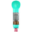 Sticla portabila 4 in 1 Vivimall, pentru caini si pisici, cu 3 compartimente + lopetica, 300ml, apa, hrana, pungi igienice, lopetica, 26.7 x 9.7 x 9.4 cm, turcoaz - vivimall.ro