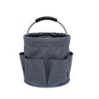 Geantă coș pentru scule 17L din Oxford 600D, 28x28x28 cm, culoare gri închis, cu mâner metalic și buzunare exterioare