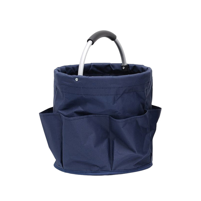 Geantă coș pentru scule 17L din Oxford 600D, albastru marin, 28×28×28 cm, cu buzunare exterioare și mâner metalic