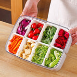Cutie Pentru Depozitare Alimente, 8 Compartimente Cu Capac, Material Pet+Pp, 29 X 20 X 9 Cm, Alb/Transparent - vivimall.ro