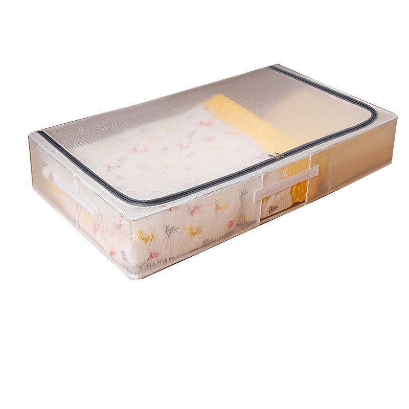 Cutie De Depozitare, Pentru Haine, Incaltaminte, Din Plasa Pvc Impermeabila Si Manere Laterale, Pliabila, Fermoar Bidirectional, A
