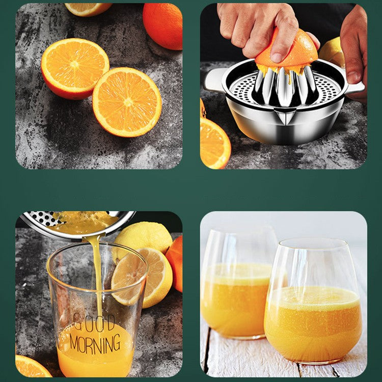 Storcator de Citrice Manual, Vivimall, Rezistent, Usor de Folosit si Depozitat, Durabil, Calitativ, 16 x 7 x 13 cm, Inox, Argintiu - vivimall.ro