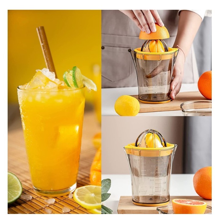 Storcator Manual Citricie Cu Recipient De 600 Ml, 15X8.5X13.5 Cm, Material Abs, Transparent - vivimall.ro