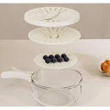 Strecurătoare, 2 În 1, Pentru Fructe Și Legume, Coș De Scurgere Și Cutie De Depozitare, 15,5 x 8,3 cm, Din PP, Cu Mâner Și Capac - vivimall.ro