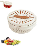 Strecurătoare, 2 În 1, Pentru Fructe Și Legume, Coș De Scurgere Și Cutie De Depozitare, 15,5 x 8,3 cm, Din PP, Cu Mâner Și Capac - vivimall.ro