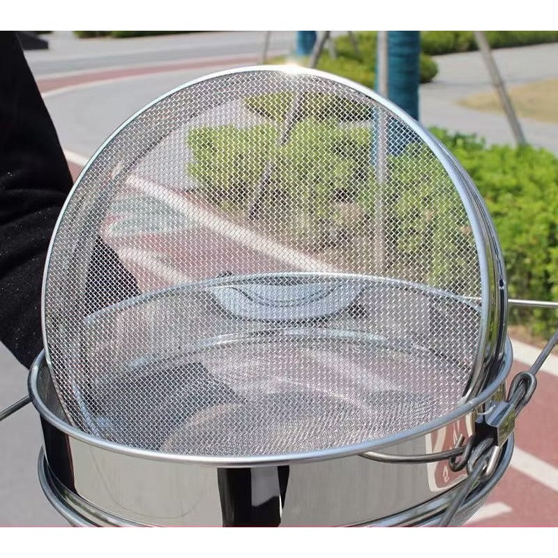 Strecuratoare Apicola, Vivimall, din Inox, Dubla, Filtrare Miere, 25 x 25 x 10 cm, Gri - vivimall.ro